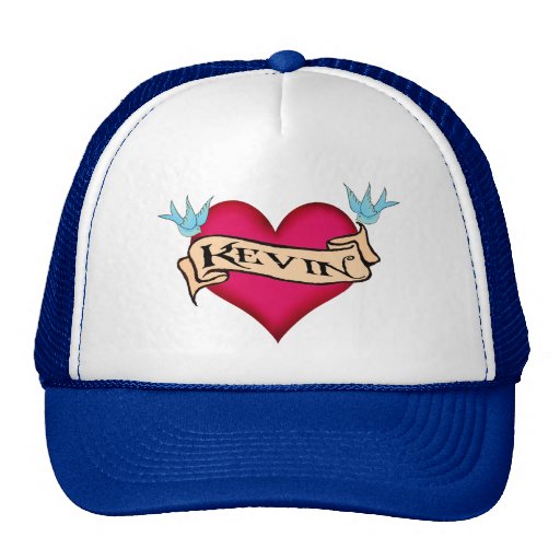 Kevin - beställnings- hjärtatatueringT-tröja & gåv Trucker Kepsar