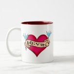 Kevin - beställnings- hjärtatatueringT-tröja & gåv Kaffe Muggar