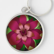 Keychain, fjärils- och blommadesign, rosagrönt nyckel ring