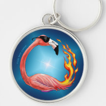 Keychain för Flamin Flamingoversion 1 Nyckel Ringar