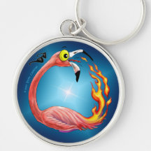 Keychain för Flamin Flamingoversion 2 Nyckel Ring