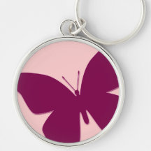 Keychain mörk rosa fjäril nyckel ring