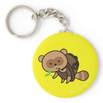 Keychain - TeaKettle Tanuki - YellowBack nyckelringar