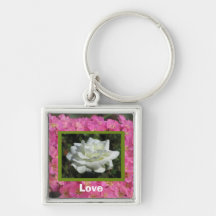 Keychain - vit ros nyckel ringar