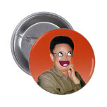 Kim Jong-il enormt ansikte Knapp