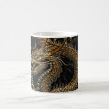 Kinesisk drake i texturerad brunt kaffe koppar