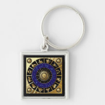 Kinesiska Zodiak guld- Keychain Nyckel Ringar