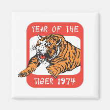 Kinesiskt år av den tigergåvan 1974 magneter