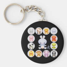 Kinesiskt Zodiacår av kaninen Keychain Nyckelring