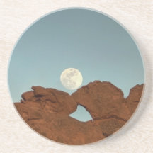 Kissing Camels Under Moon Drink Coasters