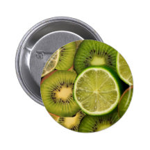 Kiwicitron och limefrukt knapp med nål