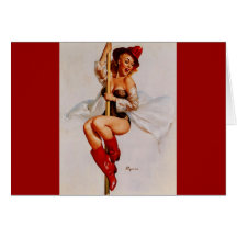 Klämmer fast den Retro Gil Elvgren för vintage bra Hälsningskort