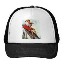 Klämmer fast den Retro Gil Elvgren för vintage rol Mesh Kepsar