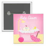 Klämmer fast den rosa baby shower för det Sudsy ba Knapp Med Nål