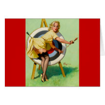 Klämmer fast Retro pinupkonst Gil Elvgren för vint Hälsnings Kort