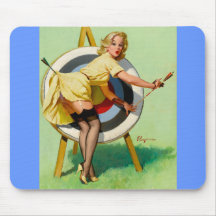 Klämmer fast Retro pinupkonst Gil Elvgren för vint Musmattor