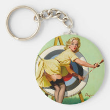 Klämmer fast Retro pinupkonst Gil Elvgren för vint Nyckel Ring