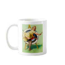 Klämmer fast Retro utvikningsbrudkonst Gil Elvgren Kaffe Mugg