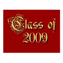 Klassificera av 2009 studentkort vykort