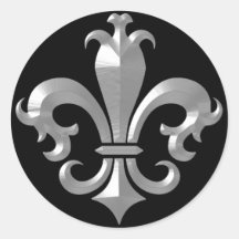 Klassiker för Saints för Fleur De LIs Önska silver Runda Klistermärken