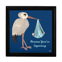 KlassikerStork (blått) (baby shower) Presentförpackning