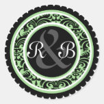 Klistermärke för damastast Monogram för bröllopMin