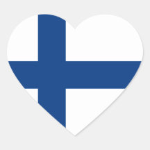 Klistermärke för Finland flaggahjärta