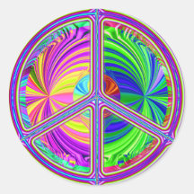 Klistermärke för fredstecken (trippy-hippie)