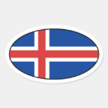 Klistermärke för islandflaggaOval
