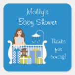 Klistermärke för lathundbaby showerfavör för pojke