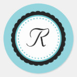 Klistermärke för Monogram för färgpopAqua initial
