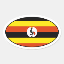 Klistermärke för Uganda flaggaOval