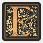 Klistermärke för vintagesvart & guld- för brev` E'