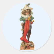 Klistermärkear för flicka för vintagejulpirat