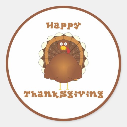 Klistermärkear för happy thanksgivingtecknadkalkon