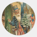Klistermärkear för Uncle Santa Vintage Konst Jul