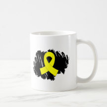 Klottrar det gula bandet för Endometriosis med Kaffe Muggar