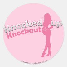 Knackas upp knockout- baby shower Mamma-till- Klistermärken