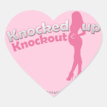 Knackas upp knockout- baby shower Mamma-till- Hjärtklistermärken