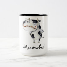 Ko med mustascher kaffe muggar
