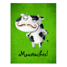 Ko med mustascher vykort