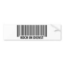 Koch im Dienst Barcodesymbol bildekaler