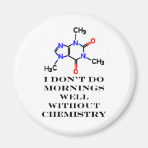 Koffeinmorgonvit de MUSEUMZazzle gåvorna Kylskåpmagneter