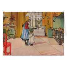 Kök vid den Carl Larsson anpassadet Hälsnings Kort