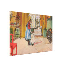 Kök vid den Carl Larsson vintagesverigen 1898 Kanvastryck