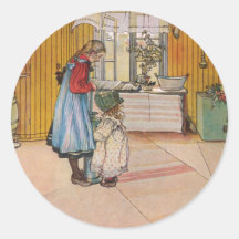 "Kök" vid det Carl Larsson konsttrycket Runda Klistermärken