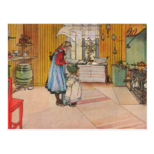 "Kök" vid det Carl Larsson konsttrycket Vykort