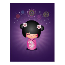Kokeshi Cutie fyrverkerivykort