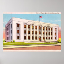 Kokomo Indiana domstolsbyggnad Affisch