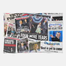 Kökshanddukar 2012 för Obama tidningsCollage